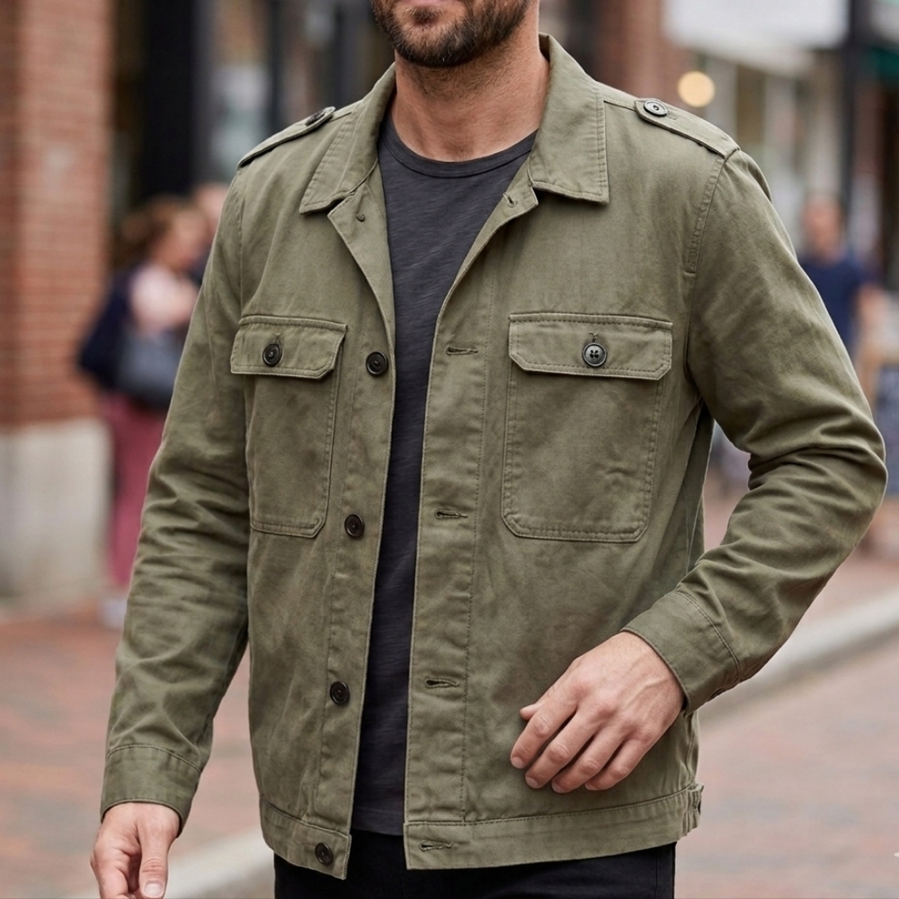 Soyaconcept Olive Button Up Jacket XXL Utility Military Style Cotton Lightweight